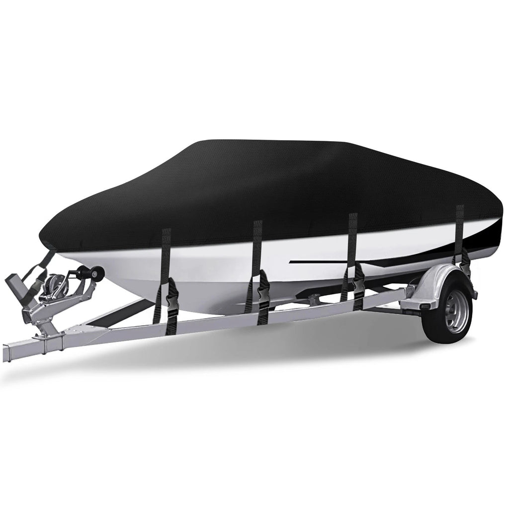 Heavy Duty Waterproof Boat Cover for V-Hull Bass Runabout (20ft-22ft)