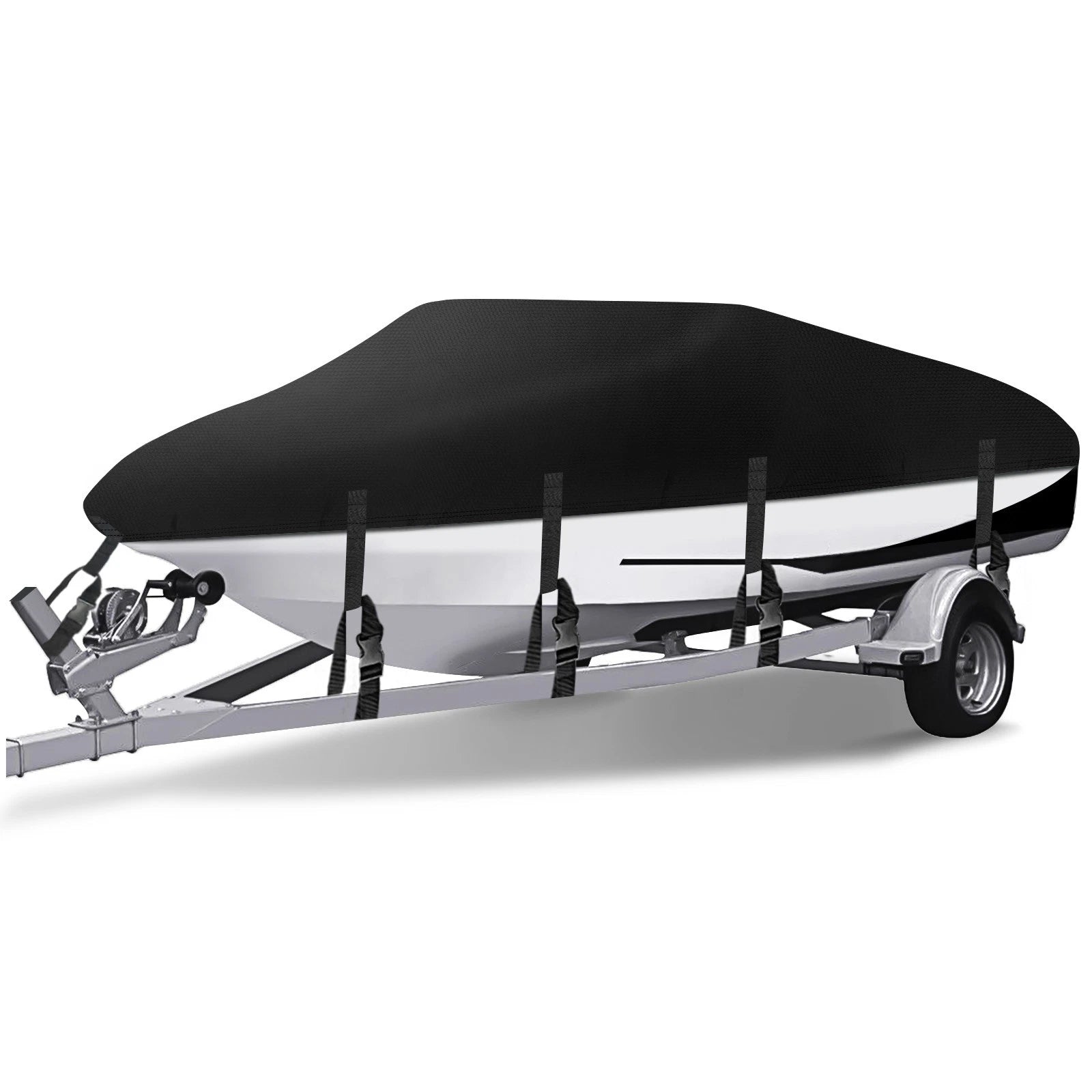 Heavy Duty Waterproof Boat Cover for V-Hull Bass Runabout (20ft-22ft)