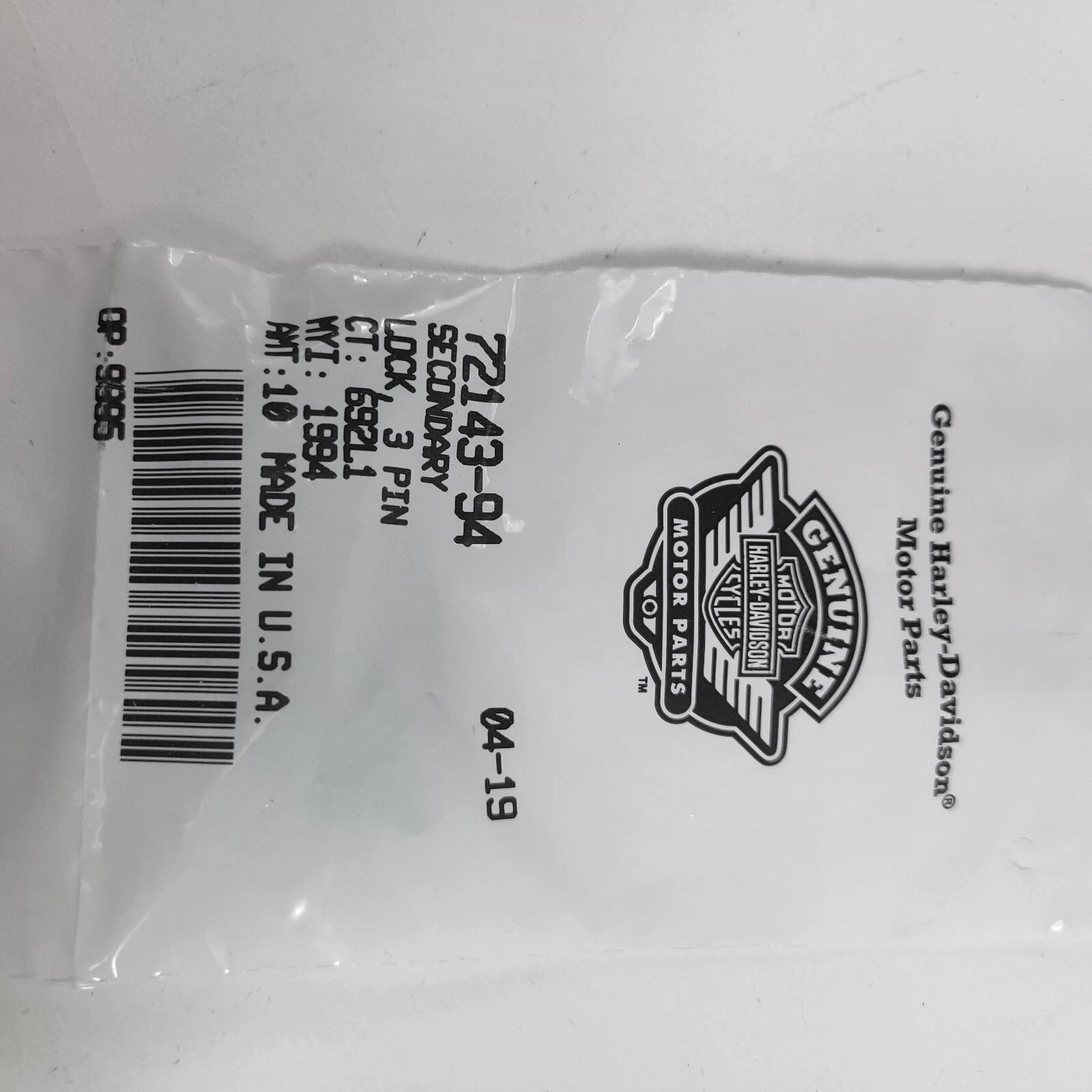 Secondary Lock 3 Pin for Harley-Davidson (1994–1994) 72143-94