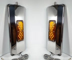 Heated Power Stainless Mirrors Amber LED for Peterbilt Kenworth KW West Coast (2005–2015)