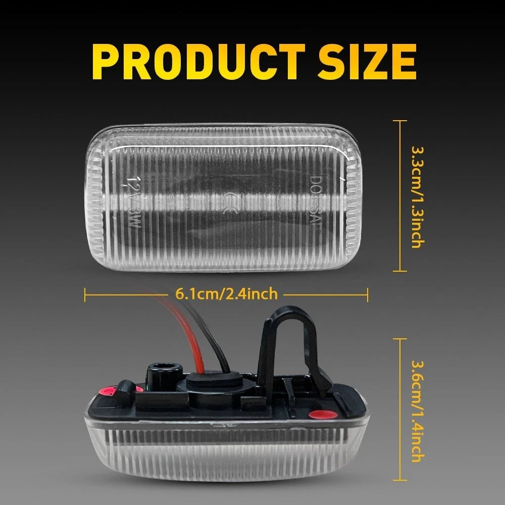 Set of 4 Clear Lens LED Side Marker Lamps for GMC Sierra 2500HD 3500HD (2015–2023)