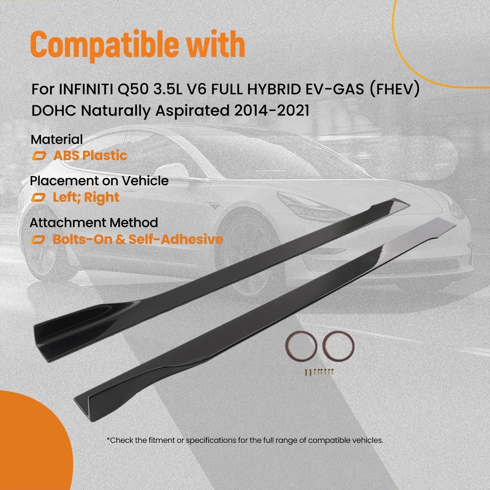 2X Side Skirt Set for Infiniti Q50 (2014-2024)