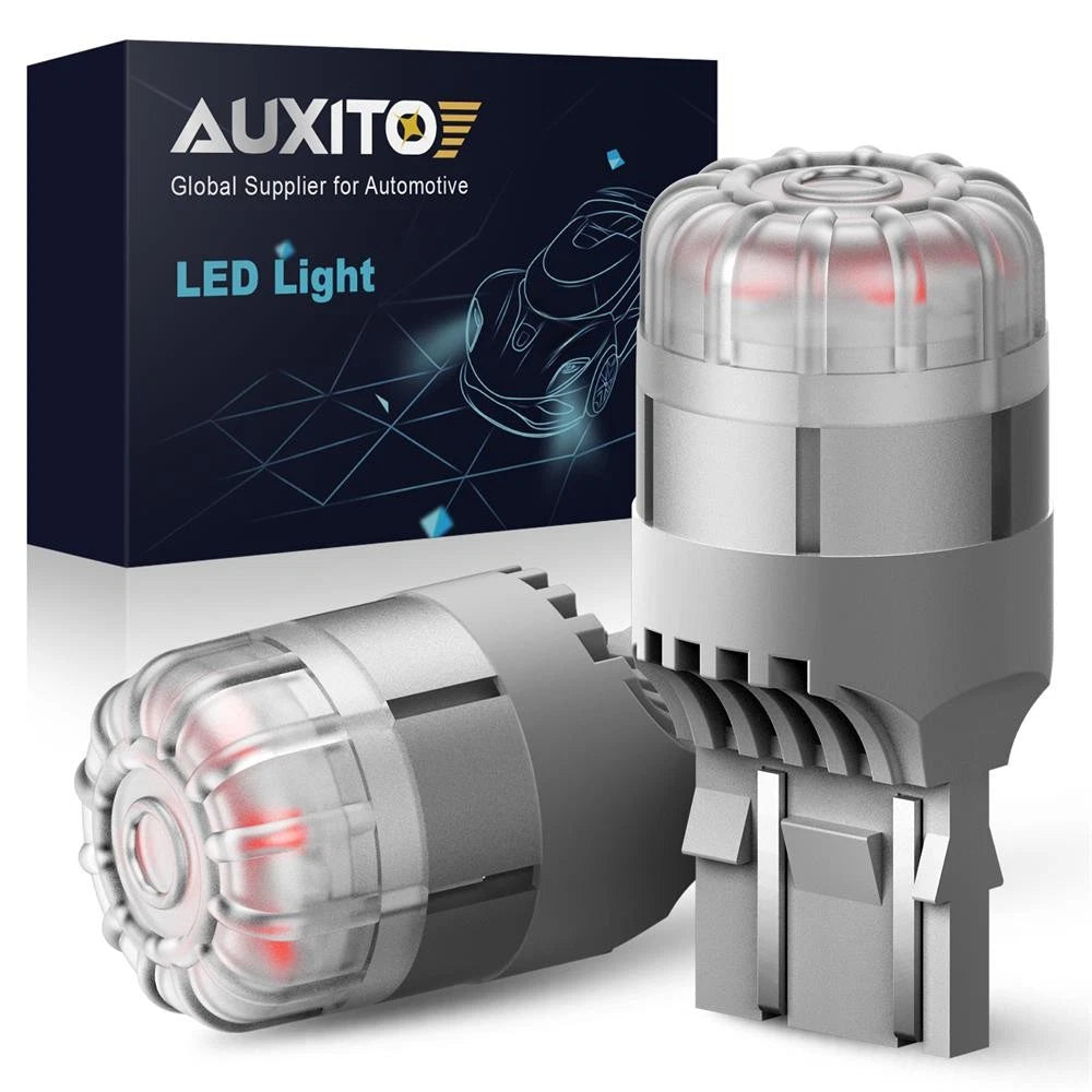 2pcs Red LED Turn Signal Tail Brake Light Bulbs for AUXITO 7443 7440 7444