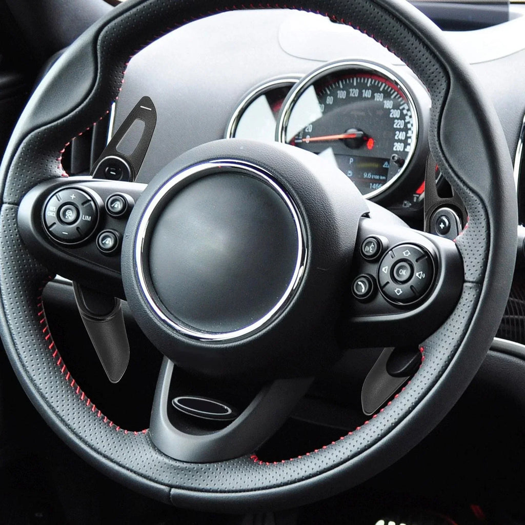 Black Steering Wheel Shift Paddle Extend Cover for BMW Mini Cooper