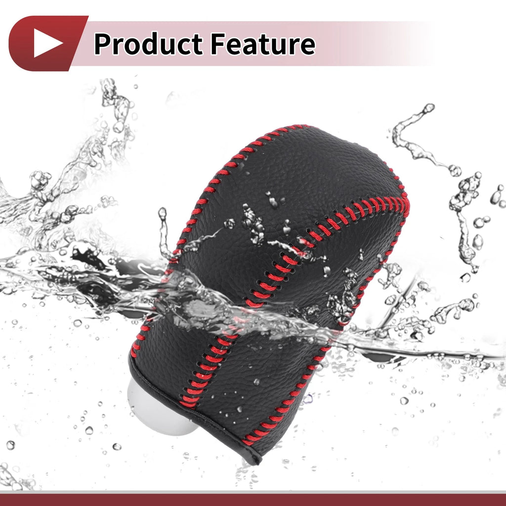 1 Pc Gear Shift Knob Cover for Subaru Forester (2014–2017) Pebbled Black Red