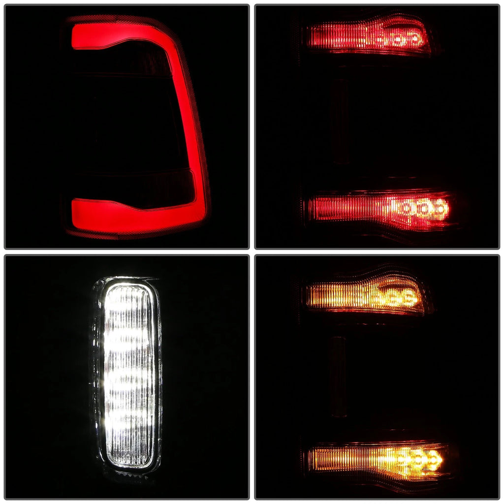 Chrome Red LED Tail Light Assembly for Ram 1500 (2019–2024)