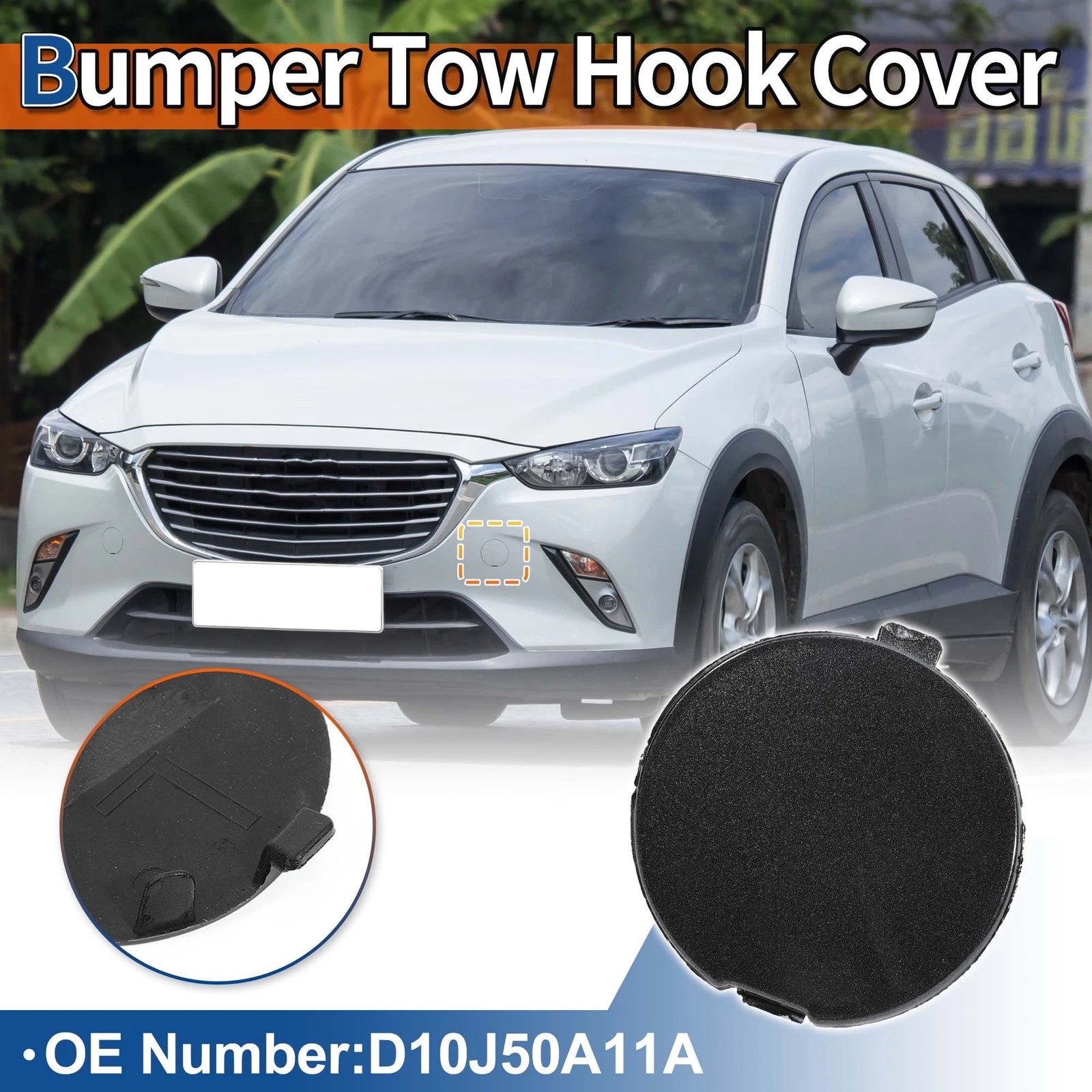 Tow Hook Cover for Mazda CX-3 (2016–2021) No.D10J50A12A Shooting Star Grey