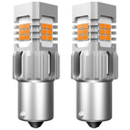 2X 1156 BA15S Amber LED Rear Turn Signal Bulbs for