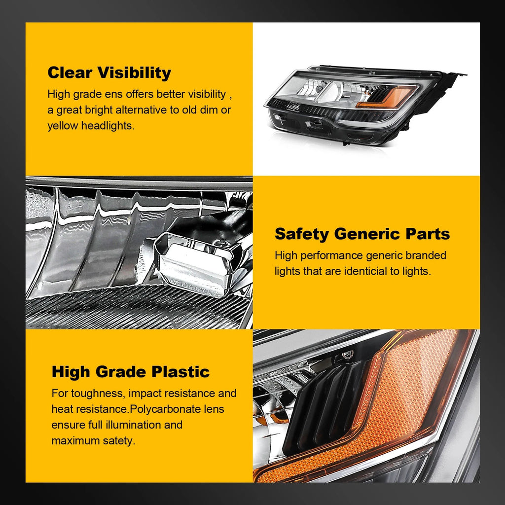 Driver Side Halogen Headlight Assembly for Ford Explorer (2016–2018)
