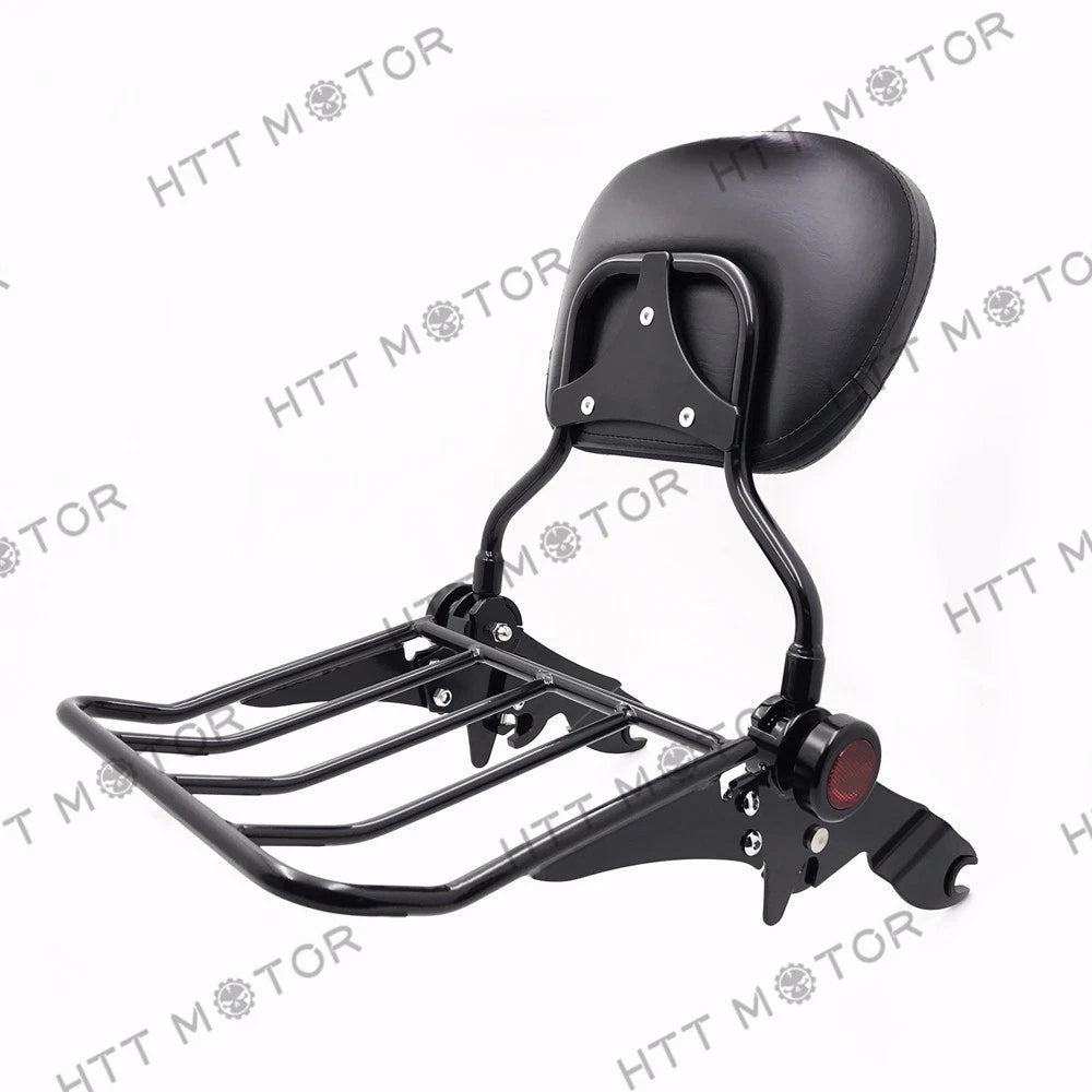 Adjustable Sissy Bar Backrest Luggage Rack for Harley Street Glide Road King (2009–2023)