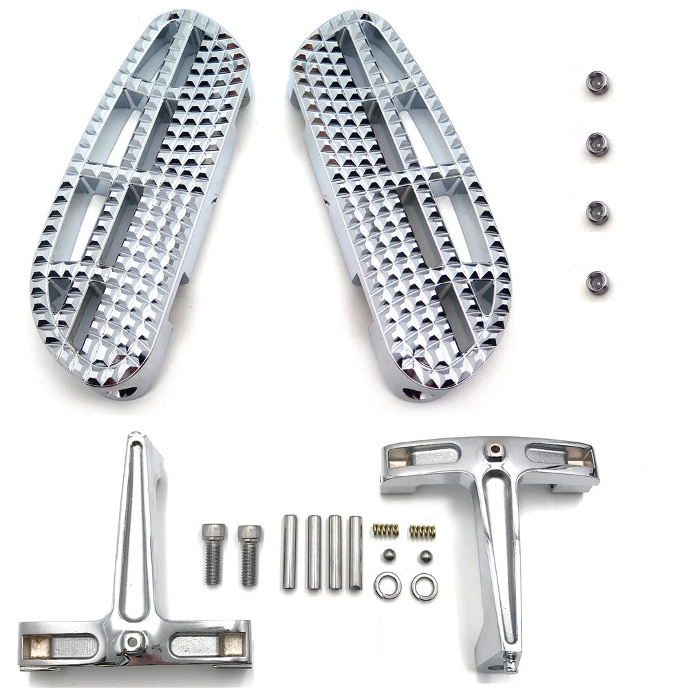 Dominator Leaf Passenger Floorboard Chrome Knob for Harley Touring (1993–2008)