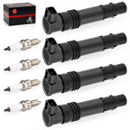 Set of 4 Ignition Coils & Iridium Spark Plugs for Suzuki GSX-R600 GSX-R750 GSX-R1000 (2001–2023)