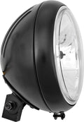 7 Inch Headlight Grooved 60/55W Black for V-Twin Motorcycles