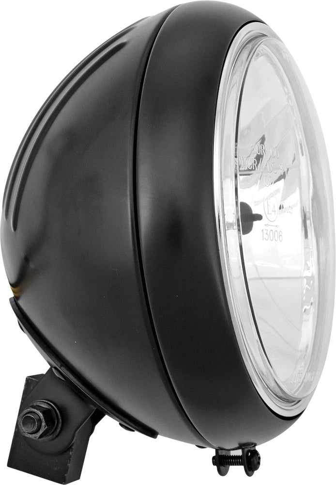 7 Inch Headlight Grooved 60/55W Black for V-Twin Motorcycles