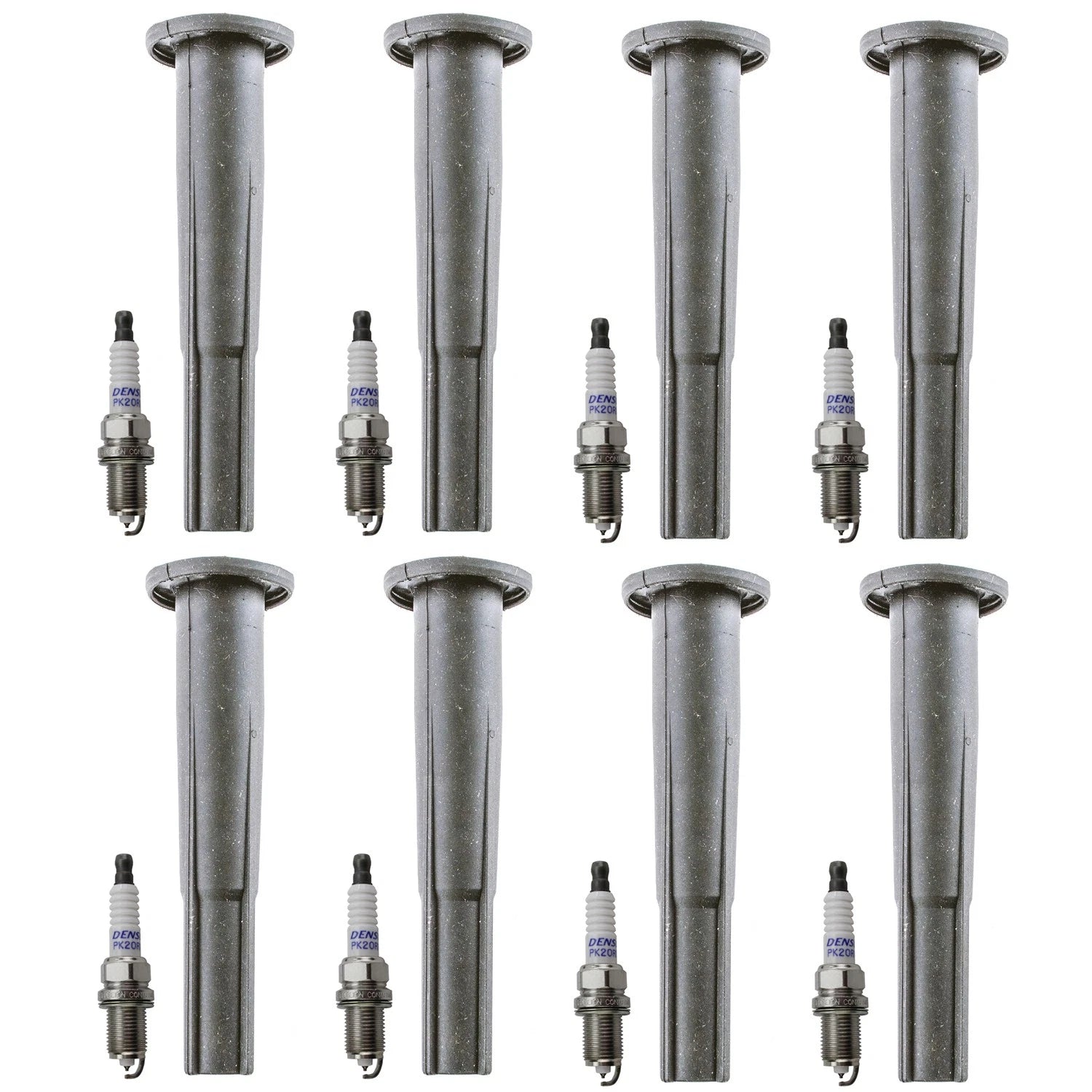 Set of 8 Denso Double Platinum Spark Plugs & Coil Boots for GS400 LS400 SC400