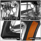 Headlight Assembly for Chevy Avalanche Silverado (2003–2007) Carbon Fiber Pattern