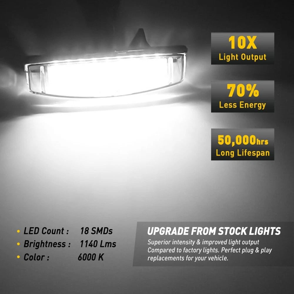 2X 18-SMD LED License Plate Light for Toyota Camry Prius Yaris