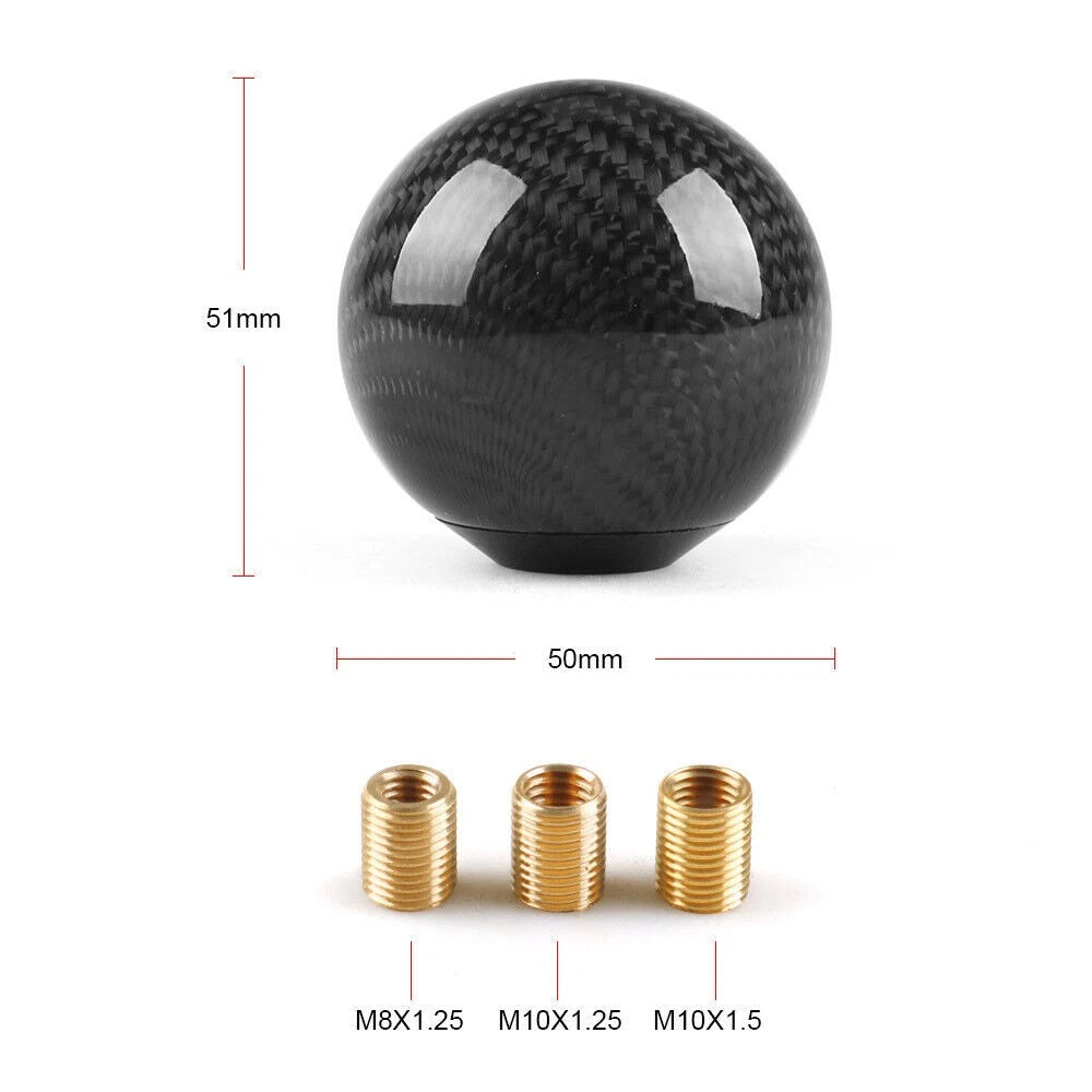 Carbon Fiber Round Ball Gear Shift Knob Universal