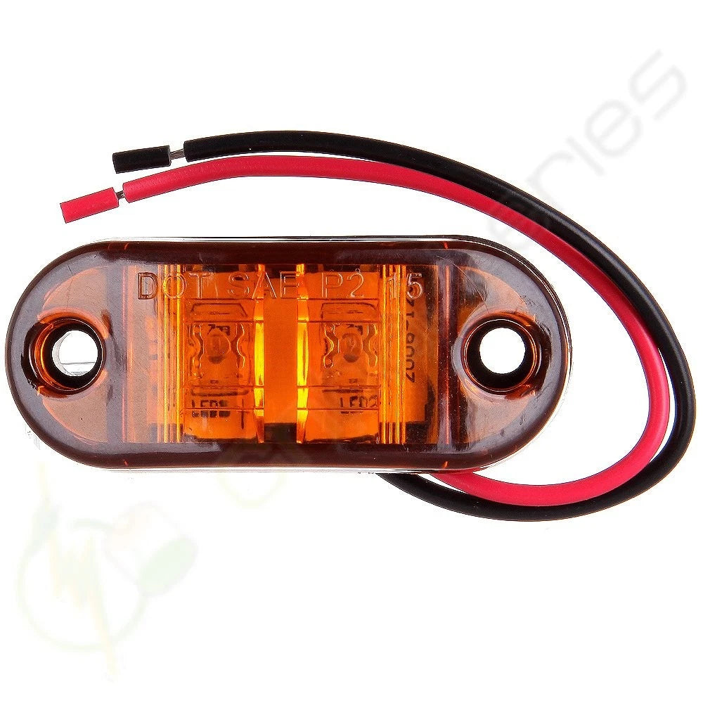 8Pcs LED Oval Amber Clearance Lights for Universal Side Fender Trailer