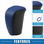Gear Shift Knob Cover for Honda Civic 10th Gen 2016 (2016) - Black with Blue Stitches