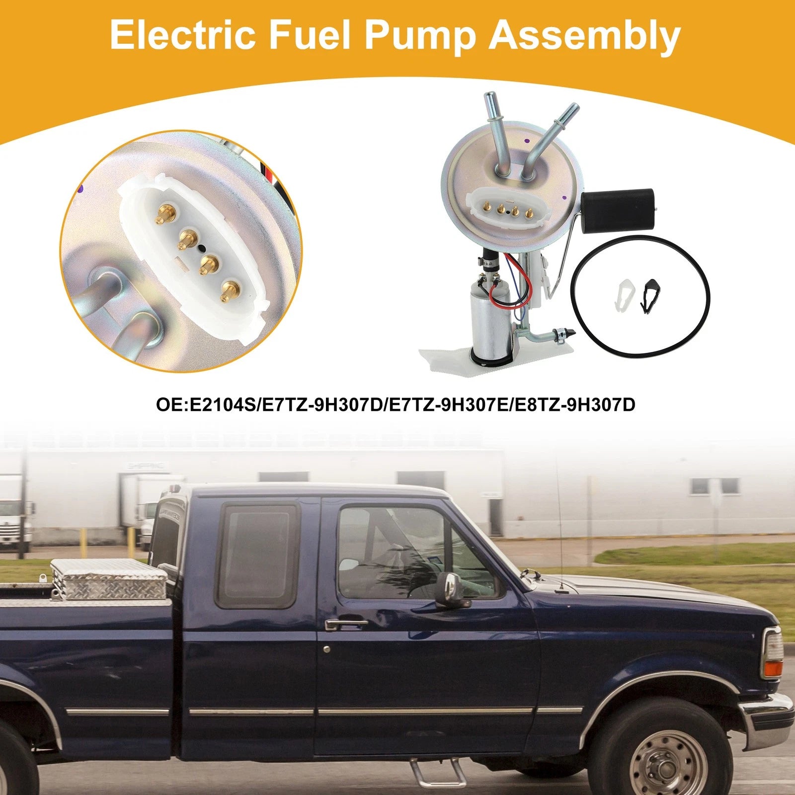 Electric Fuel Pump Assembly for Ford F150 F250 F350 (1987–1989) No.E7TZ9H307D