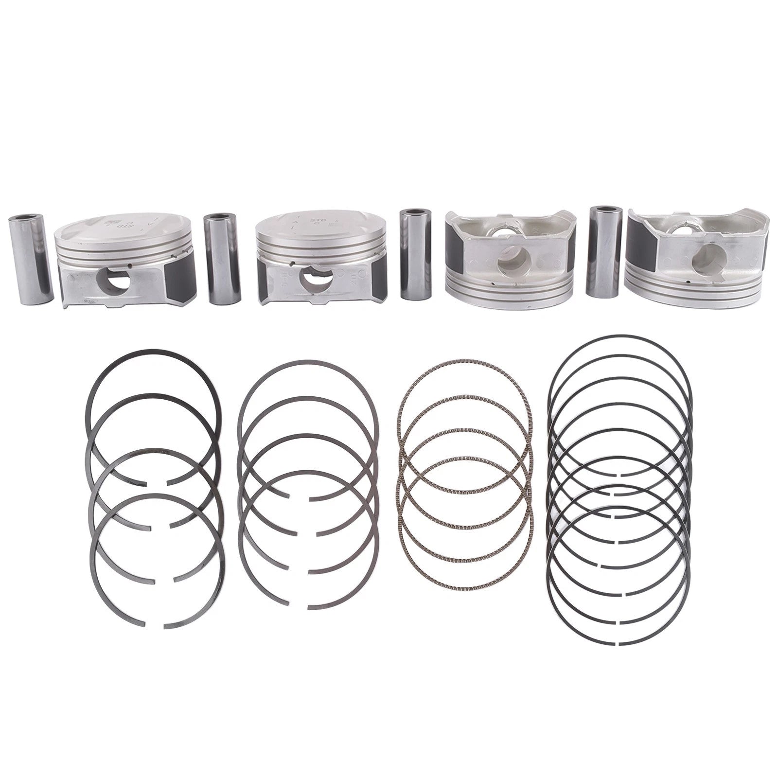 Set of 4 Engine Pistons & Rings for Hyundai Tucson Sonata Kia Sportage