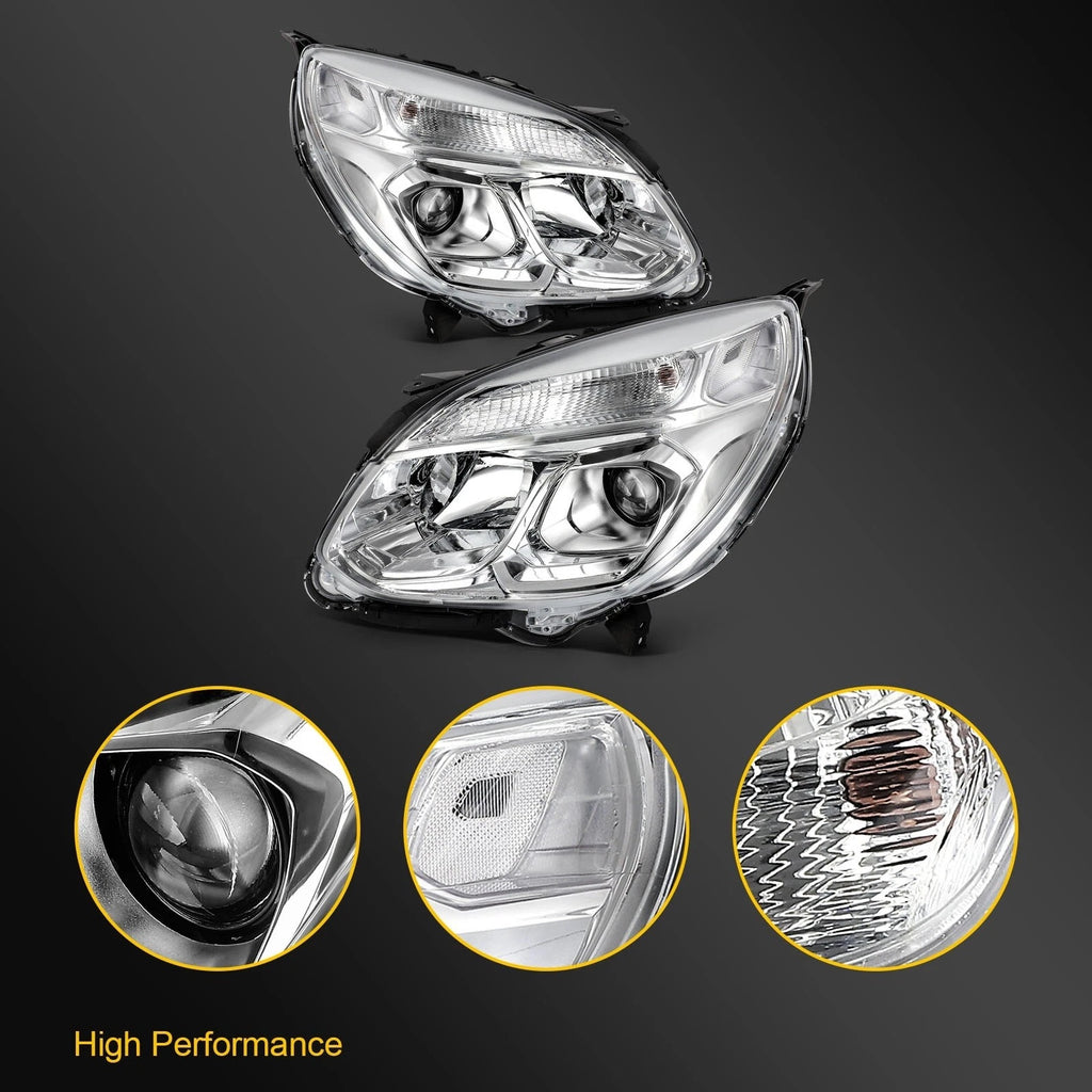 2Pcs Pair Chrome Headlight Assembly for Chevrolet Equinox (2016–2017)