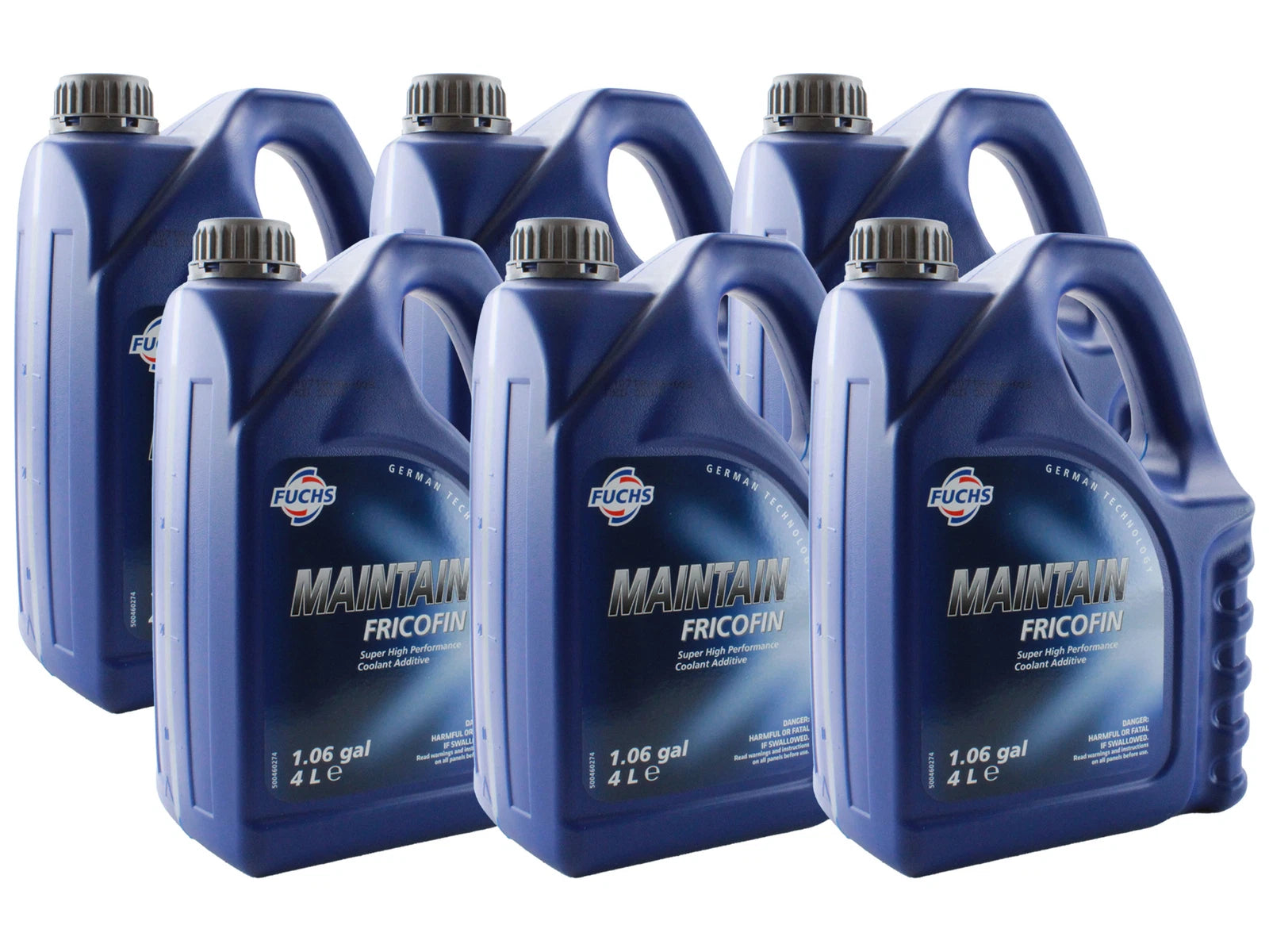 Set of 6 Fuchs 4L MAINTAIN FRICOFIN Engine Coolant / Antifreeze 800351661