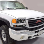 Set of 2 Black Amber Signal Headlights & Bumper Lamps for GMC Sierra (1999–2007)