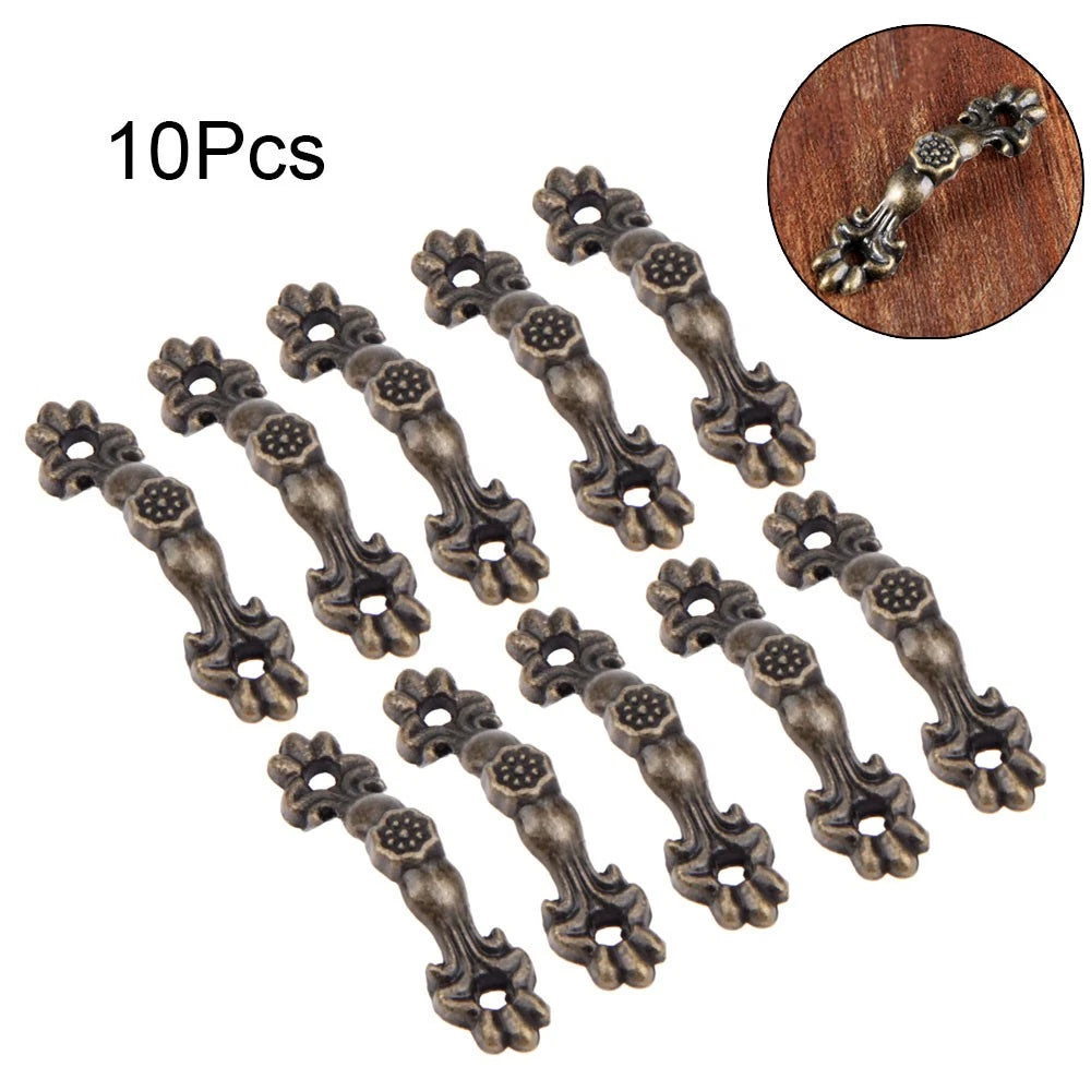 10Pc Antique Drawer Knob Pull Handle for Jewelry Box Cabinet (43x11mm)