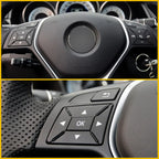 12PCS Black Wheel Steering Button Trim for Mercedes Benz E Class
