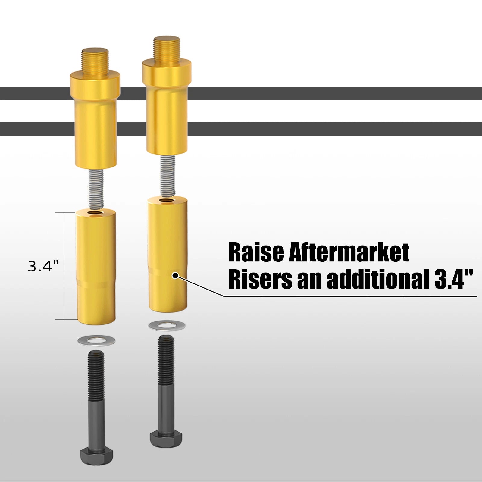 Riser Extensions 3.7" for Harley Sportster 883 1200 Softail (UNC 1/2-13)