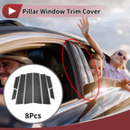 8 Pcs Door Pillar Window Trim for Honda HR-V (2022) Black Carbon Fiber