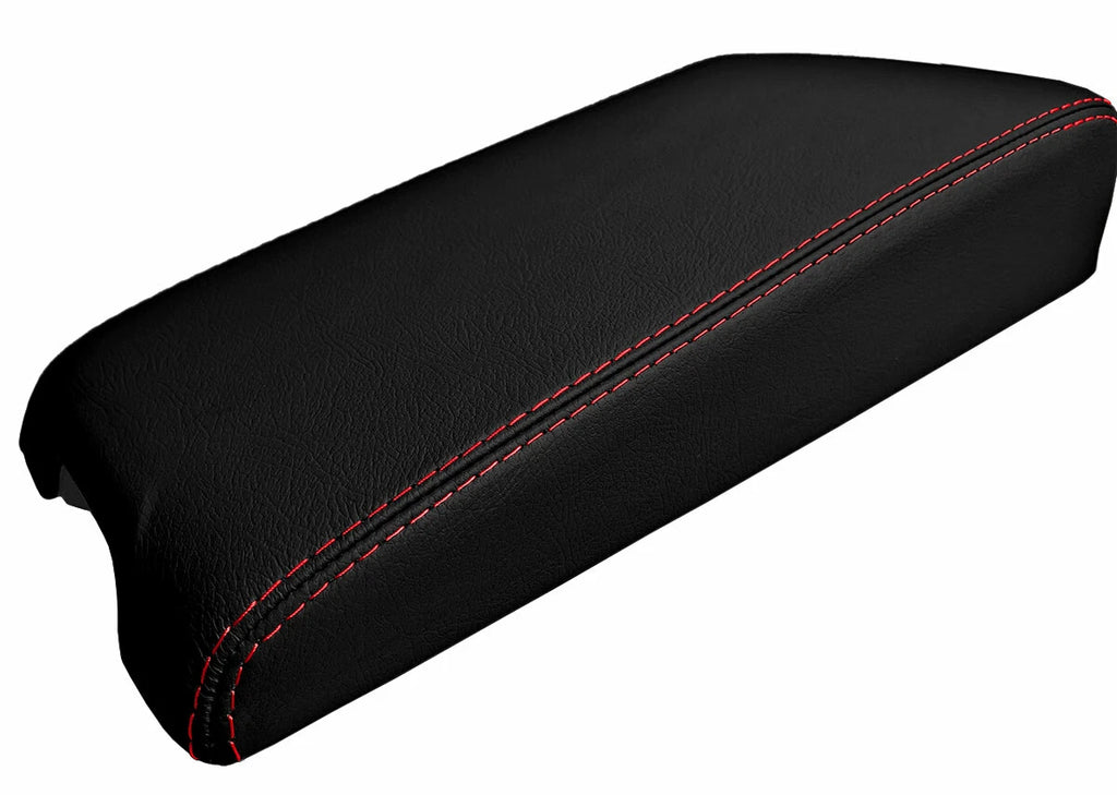 Leather Console Lid Armrest Cover for Infiniti G35 Coupe (2002–2007) Red Stitch