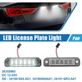 1 Pair White LED License Plate Light Assembly 34100-S04-A01 for Honda 