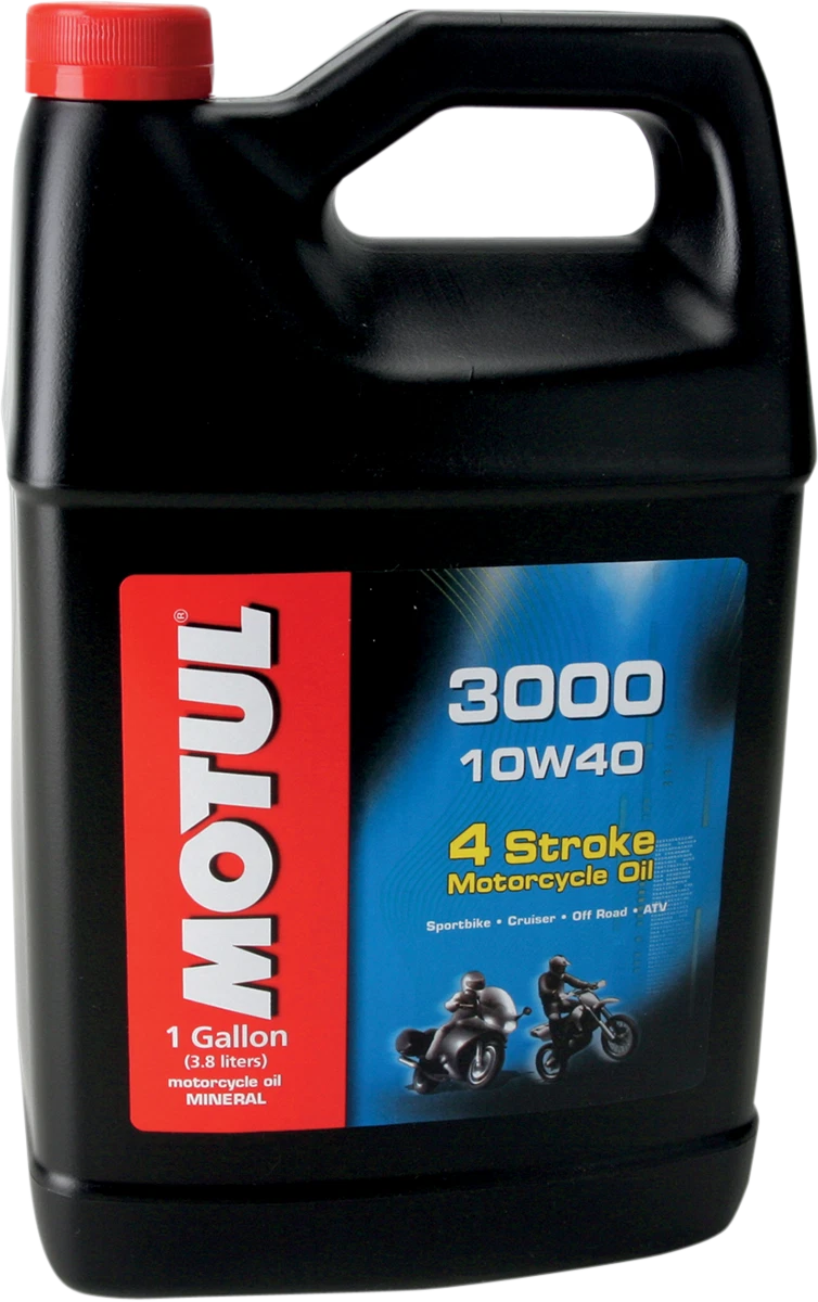 MOTUL 3000 10W-40 Mineral 4T Engine Oil for Motorcycles (1 Gallon) 107693