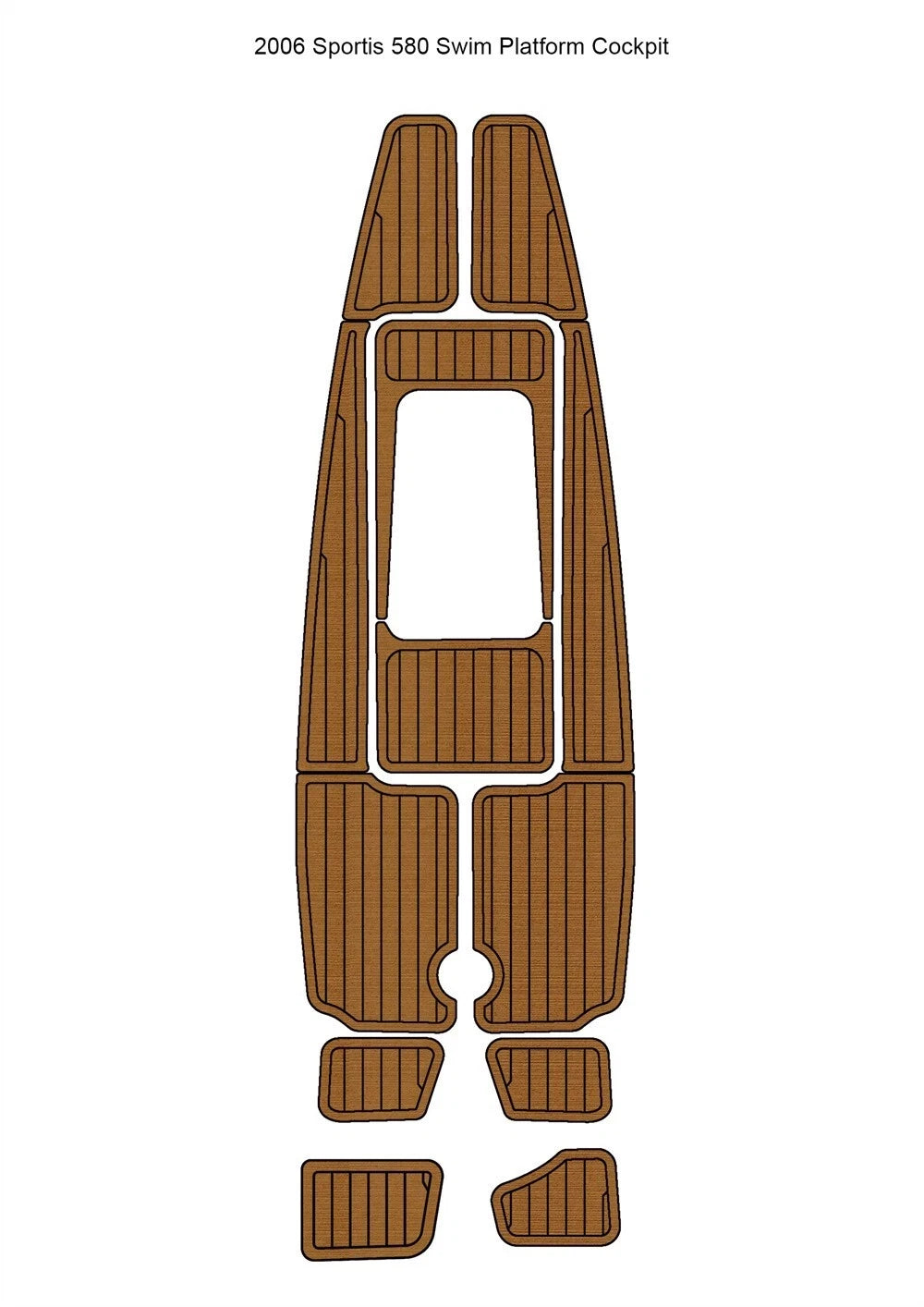 Seadek Swim Platform Cockpit Foam EVA Teak Flooring Mat for Sportis 580 (2006)