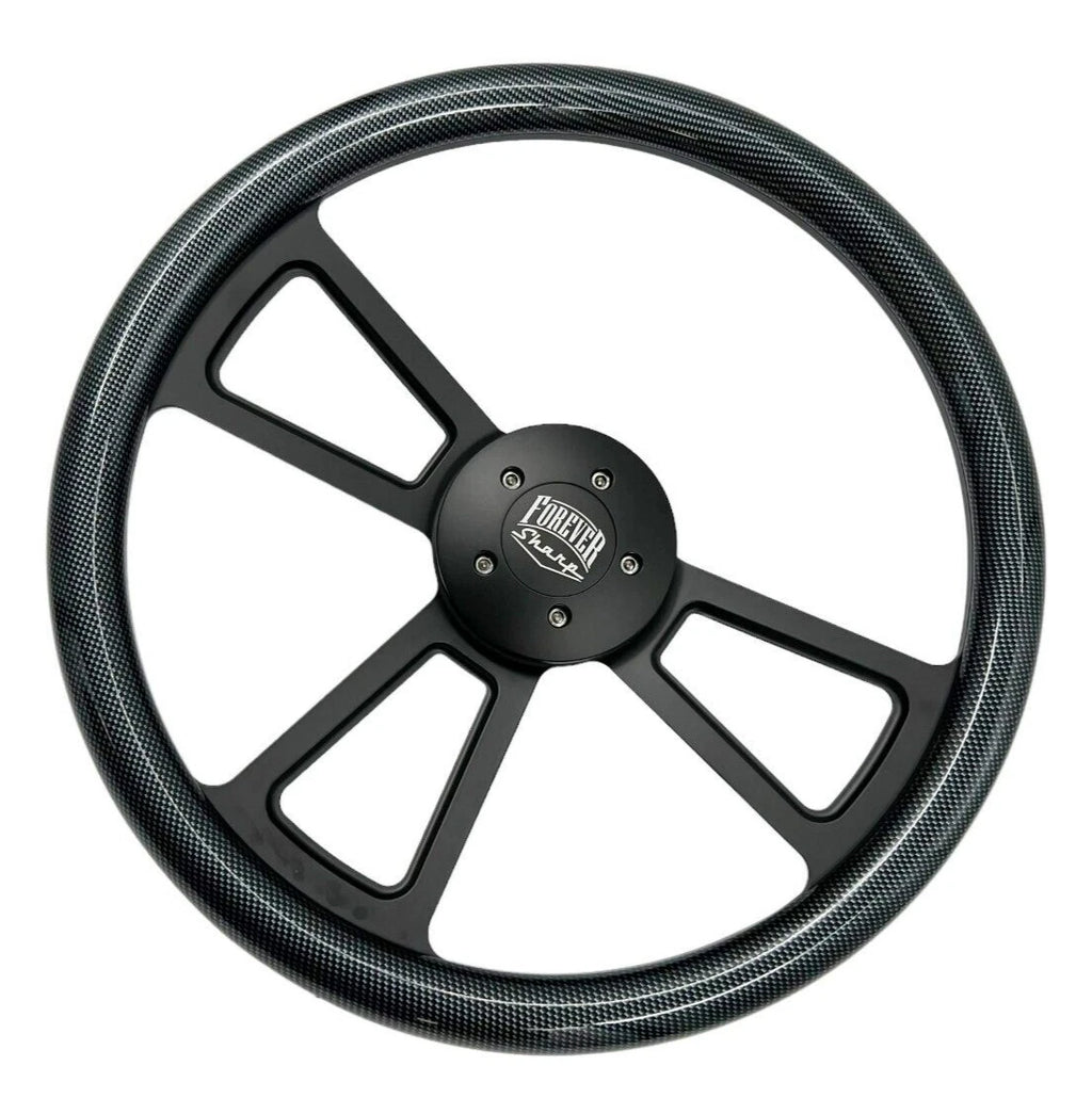 Steering Wheel Cover 18 Inch Black Carbon Fiber for Peterbilt Kenworth ( )