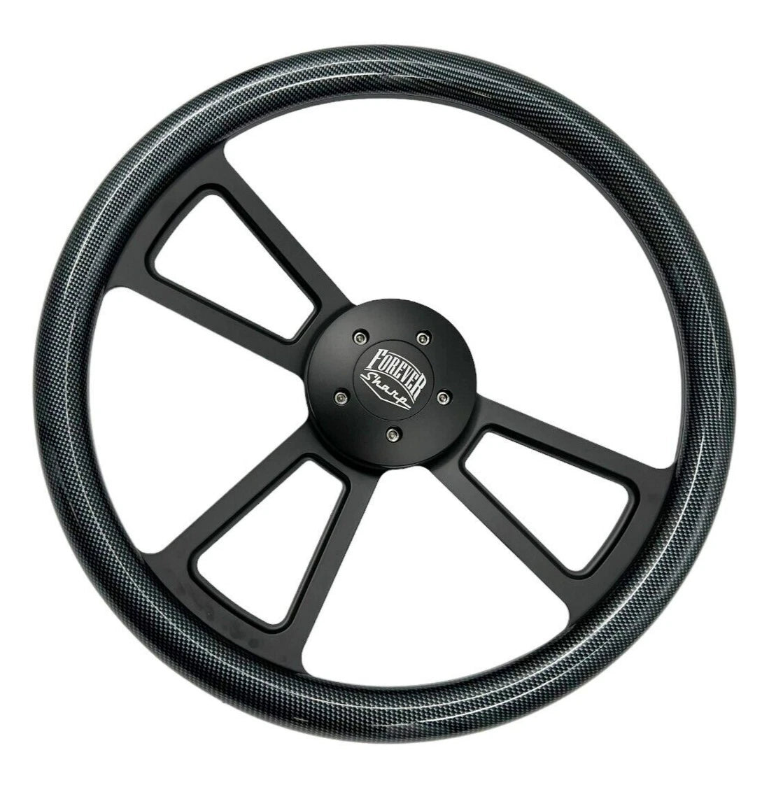 Steering Wheel Cover 18 Inch Black Carbon Fiber for Peterbilt Kenworth ( )
