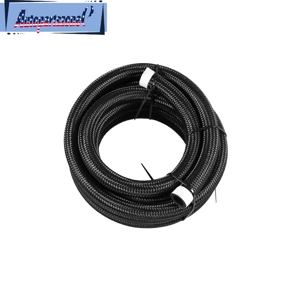 10AN Braided Gas/Oil/Fuel Hose Line 12FT + Hose End Fitting Separator Kit