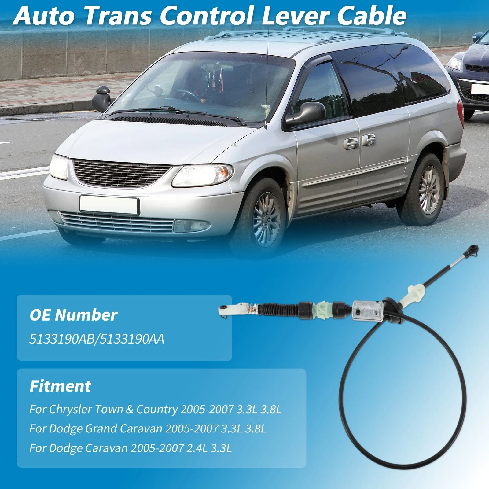 Auto Trans Gear Shifter Cable No. 5133190AB for Chrysler Town & Country (2005–2007)