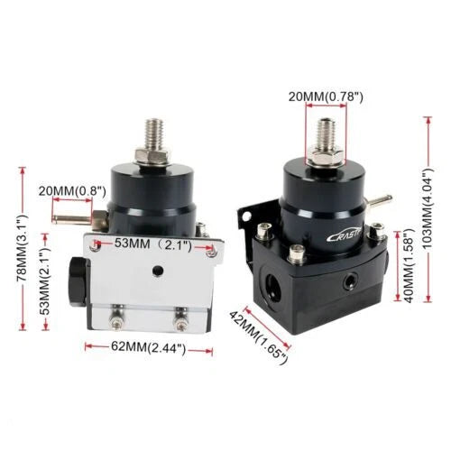 Adjustable AN6 EFI Fuel Pressure Regulator Kit with Oil Gauge
