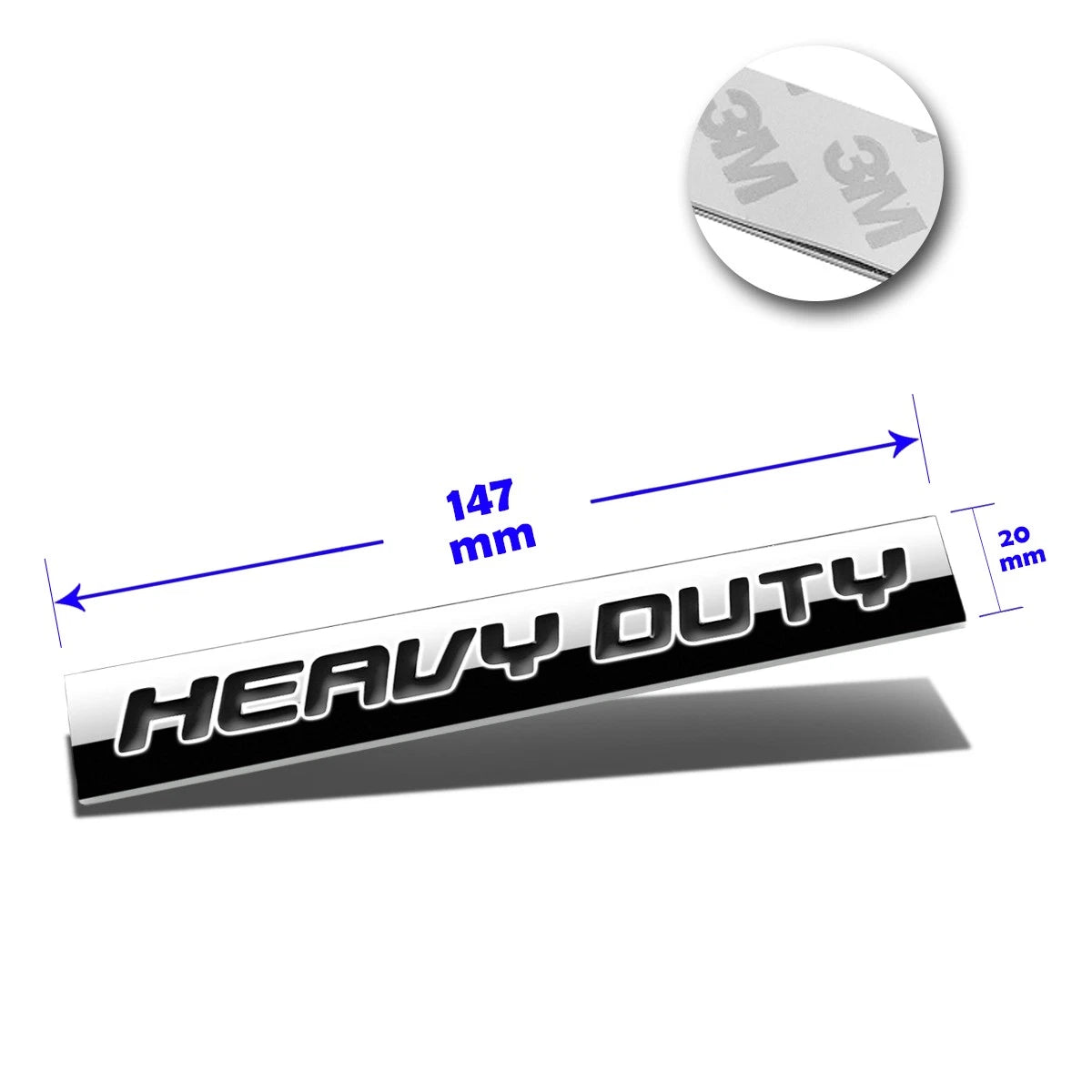 HVDT Polished Metal 3D Decal Black Emblem for GMC Chevrolet