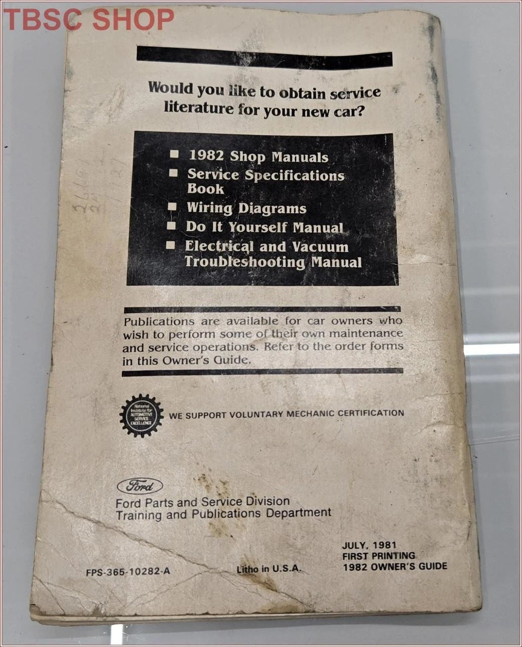 Owner's Guide for Ford Crown Victoria LTD (1982)