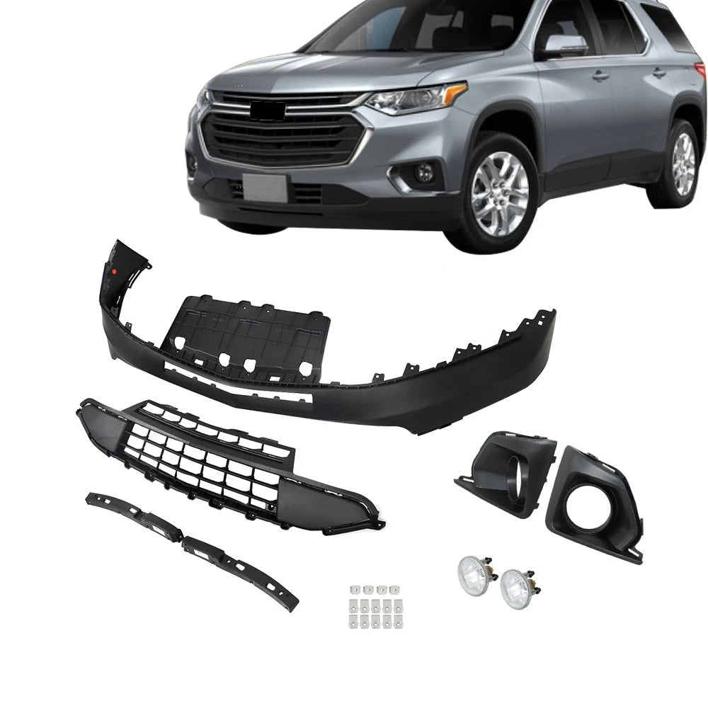 Front Lower Bumper, Grill & Fog Lamp Cover for Chevy Traverse (2018-2020)