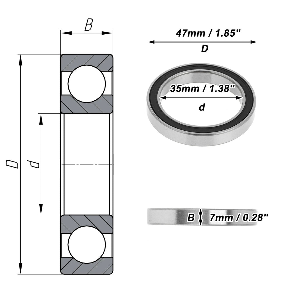 Deep Groove Ball Bearing P5 for Scooter Skateboard Wheel (35x47x7mm)
