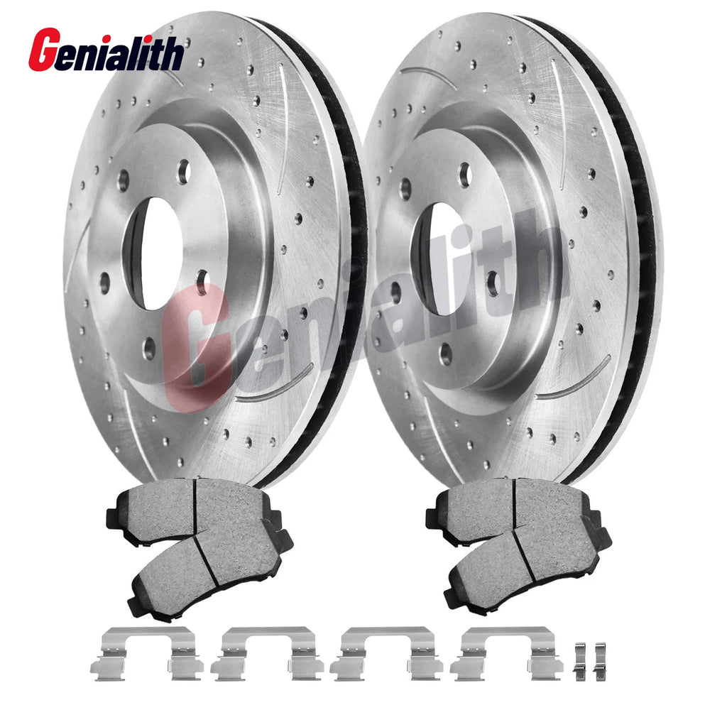 Front Disc Rotors + Ceramic Brake Pads for Nissan Rogue Select Sentra (2007–2015)