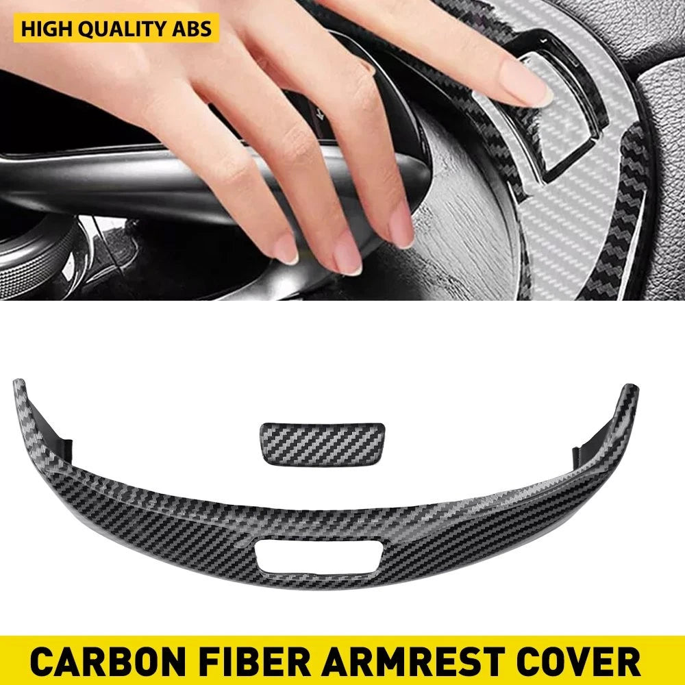 Carbon Fiber Console Armrest Button Trim for Benz C250 (2015–2020)