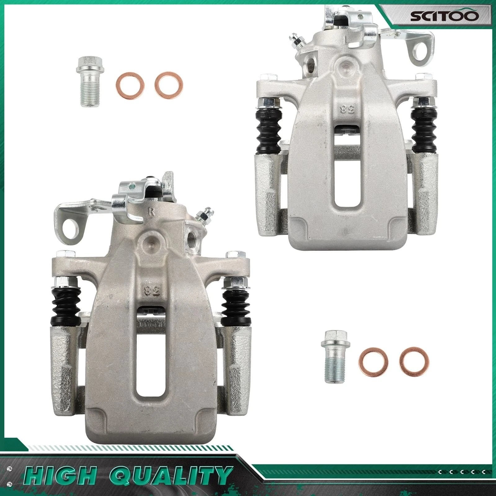 Rear Brake Calipers w/ Bracket for Volkswagen Golf (2004–2005)