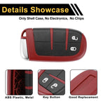 2 Button Key Fob Shell Case for Dodge Charger (2016) Black Red